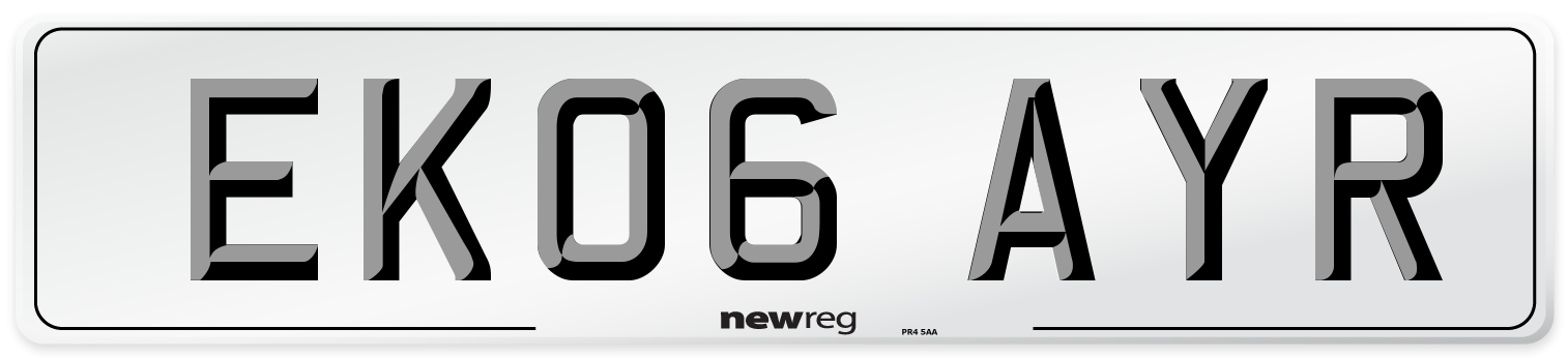 EK06 AYR Number Plate from New Reg